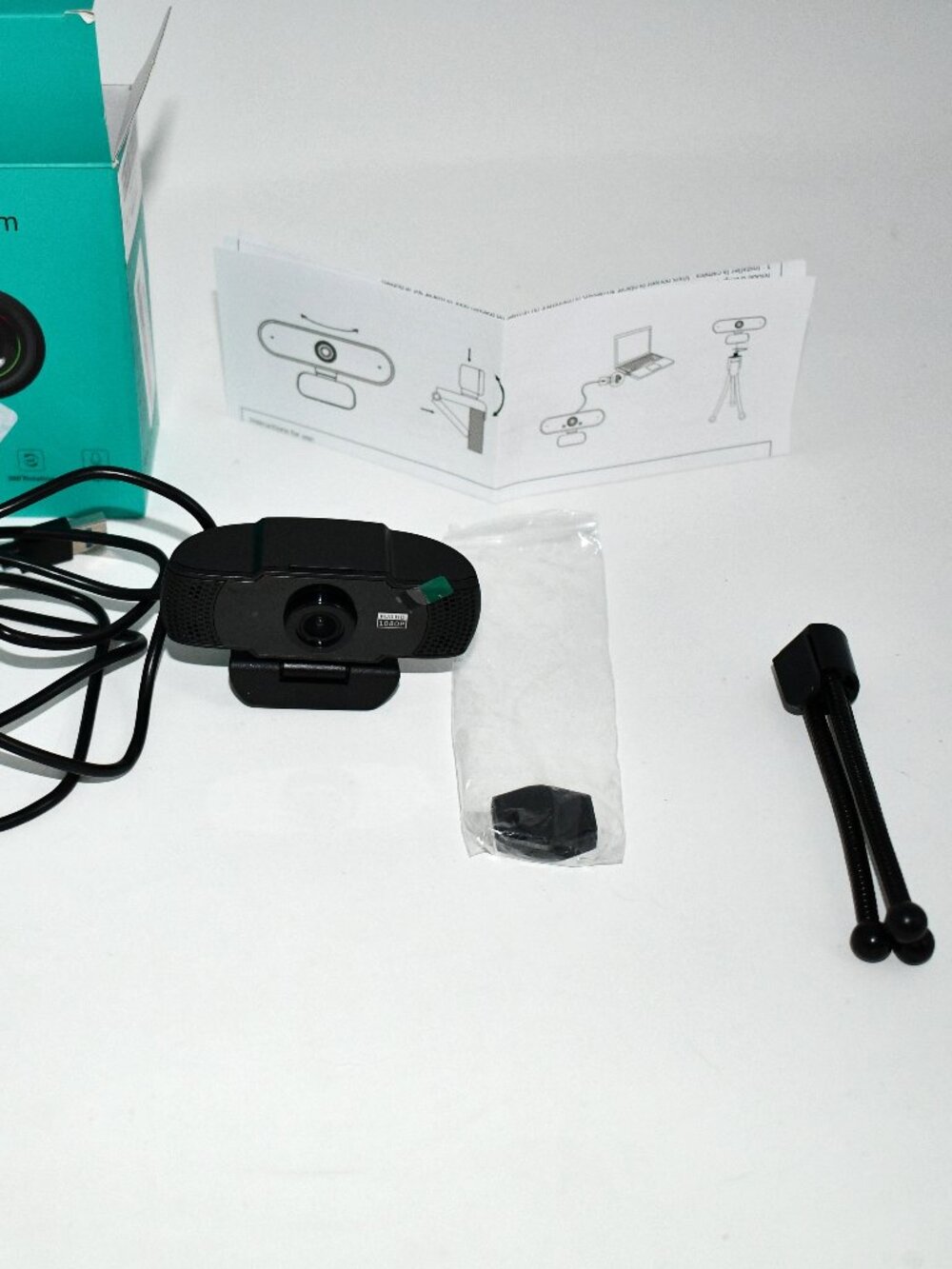 Uyissykia 1080P HD Webcam, Dual Microphone, Privacy Cover, USB, PC/ Laptop, NWT